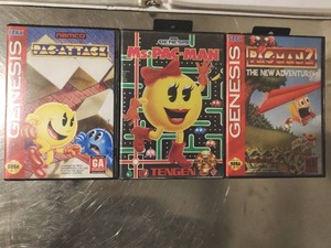 lot 158 image: Three Sega Genesis Pac-Man Games