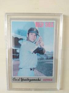 lot 100 image: 1970 TOPPS Red Sox Carl Yastrzemski Baseball Trading Card #10