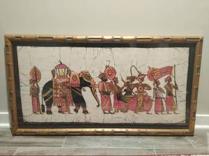 lot 124 image: Framed Batique Art from India