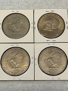 Lot Of (4) Ike Dollar Coins
