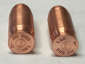 Lot Of (2) SilverTowne 1oz Copper Bullets