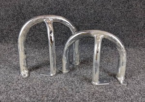 lot 57 image: Vintage Aftermarket Guards for 1980-81 Suzuki GS1100 - Chrome, (Lot of 7) Vintage Suzuki Brackets - Largest is about 20 x 9  NOS & Used