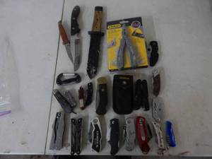 Assorted Hunting & Pocket Knives, Multi Tools, Kershaw, Buck & More