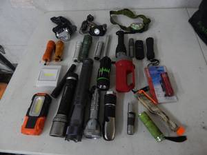 Assorted Flashlights, Work Lights & Head Lamps