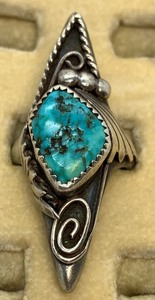lot 6 image: Silver and Turquoise Ring