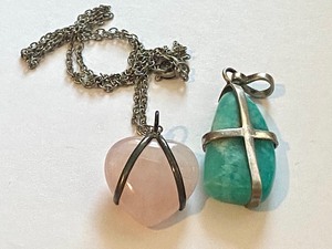 lot 26 image: Two Natural Stone Pendants
