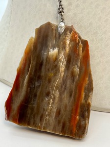 lot 53 image: Unique and Lovely Petrified Wood PendantNecklace