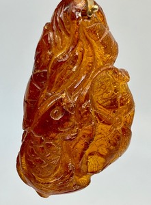 lot 50 image: (2) Amber Pendants
