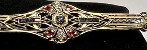 lot 161 image: Stunning 14k and Gemstone Brooch