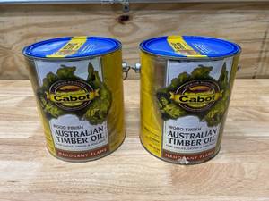 lot 25 image: CABOT Lot of 2-  Oil Australian Timber VOC Mahogany (1 gal ea)