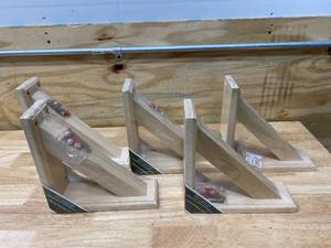 lot 67 image: WADDELL Lot of 5-  SHELF SUPPORT BRACKETS, WOOD, NATURAL, 9 H X 9 L