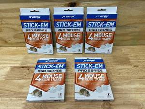 lot 70 image: JT EATON Lot of 5 Packs of-  STICK-EM PRO SERIES MOUSE GLUE TRAP, SMALL (4 per pack)
