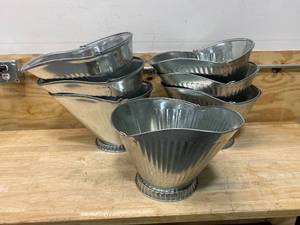 lot 92 image: Galvanized Steel Coal Hod- Lot of 7