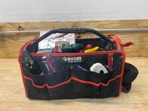 lot 97 image: HUSKY Tool Bag Filled with Various Tools