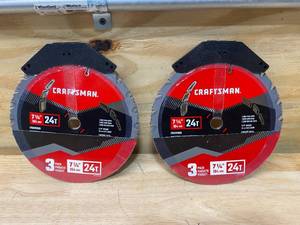 lot 41 image: CRAFTSMAN Lot of 2-  3-Pack 7-14-in 24-Tooth Carbide Circular Saw Blade