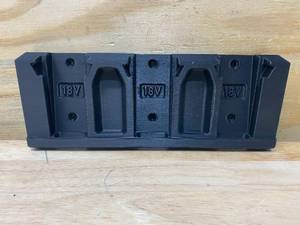 lot 43 image: Custom 3D Printed Milwaukee Compatible M18 Battery Holder - Black
