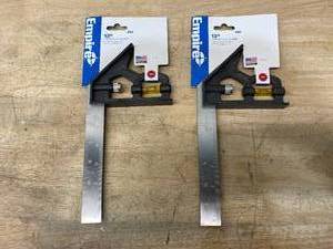 lot 100 image: EMPIRE Lot of 2-  Level 220 12 Inch Polysteel Combination Squares