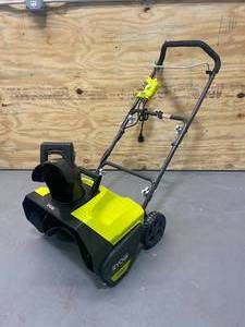 lot 83 image: RYOBI 20 In. 13 Amp Corded Electric Snow Blower (RYAC803)