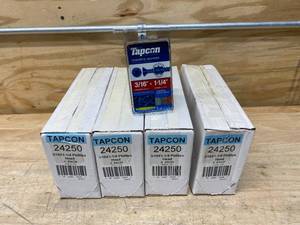 lot 114 image: TAPCON 4 Cases of-  316-in x 1-14-in Head Blue Concrete Anchors (6 Packs of 25 Anchors Per Case)