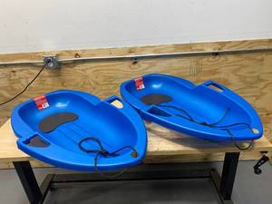 lot 109 image: PARICON Lot of 2- Flexible Flyer 39 Spitfire Kids Snow Sleds with Tow Rope