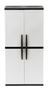 lot 14 image: HDX Plastic Freestanding Garage Cabinet in Gray (35 in. W x 71 in. H x 18 in. D)