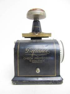 lot 12 image: Antique DEFIANCE Check Protector Machine
