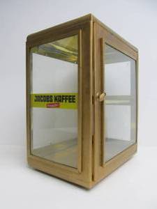 lot 15 image: Old Vintage Brass General Store Countertop Coffee Advertising Display Case