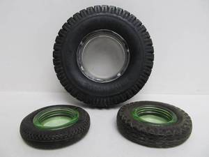 lot 27 image: 3 Old Vintage Advertising Tire Ashtrays