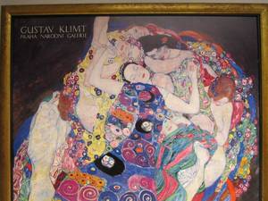 lot 65 image: Large Framed GUSTAV KLIMT Gallery Exhibition Poster Print