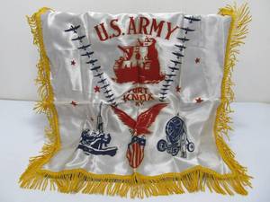 lot 141 image: Nice Vintage US ARMY Fort Knox Silk Pillow Case