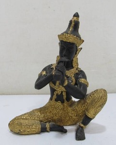 lot 151 image: Vintage Painted Bronze Thai Buddha Figure