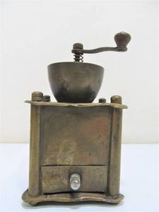lot 154 image: Small Vintage Middle Eastern Metal Coffee Grinder