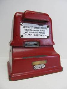 lot 102 image: Old Vintage BusTrain Station Transfer Validation Ticket Machine
