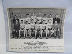 lot 108 image: Original 1937-38 University of Minnesota Mens Basketball Team Photo