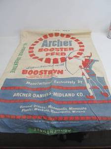 lot 112 image: Vintage 1951 ARCHER Farm Advertising Feed Sack