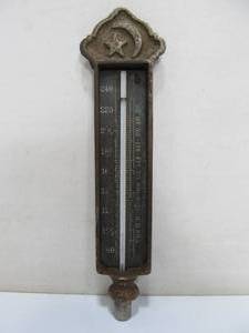 lot 240 image: Antique Iron Thermometer by D.M. Gilmore Minneapolis