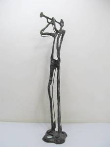 lot 252 image: Large Bronze Jazz Musician Trumpet Player Sculpture