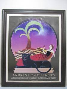 lot 253 image: Andres Hoyos Ladies Nineteen Hundred and Thirty London Vintage Framed Lithograph