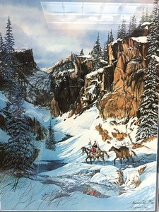 lot 336 image: Framed Signed Numbered Julie Kramer Cole Native American Print