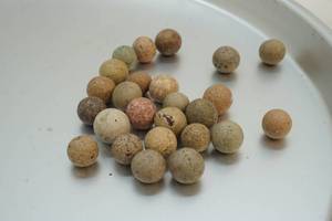 Antique clay marbles