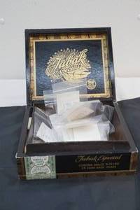 cigar box ,coins
