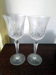 lot 72 image: Pair of Wedgewood Crystal Wine Goblets