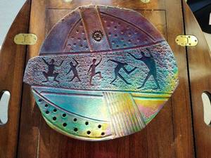 lot 2 image: Raku Style Plate by Jacob Black