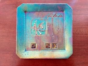lot 9 image: Raku Style Plate by Jacob Black
