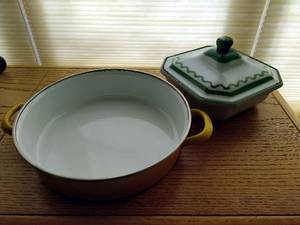 lot 97 image: Two Vintage Enamelware