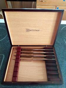 lot 206 image: Four Wusthof Steak Knives with Case