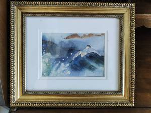 lot 39 image: Framed Original Watercolor- Seagull