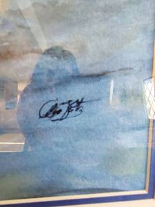 lot 41 image: Framed Original Watercolor- Child at the Beach