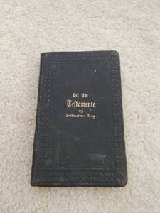 lot 296 image: Old Norwegian New Testament Bible Marked 1914