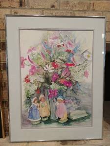 lot 481 image: Large Framed Watercolor